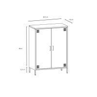 Metall Möbel Pera7, Sideboard 2 Türen -  80,5 x 40 x 109,5 cm Blau