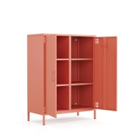 Metall Möbel Pera7, Sideboard 2 Türen -  80,5 x 40 x 109,5 cm Lachsfarben