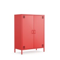 Metall Möbel Pera7, Sideboard 2 Türen -  80,5 x 40 x 109,5 cm Rot