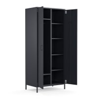 Metall Möbel Pera12, Kleiderschrank 2 Türen - 80,5 x 50 x 189,5 cm Anthrazit