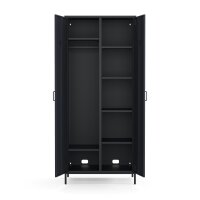 Metall Möbel Pera12, Kleiderschrank 2 Türen - 80,5 x 50 x 189,5 cm Anthrazit