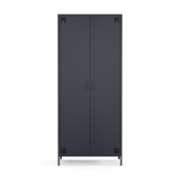 Metall Möbel Pera12, Kleiderschrank 2 Türen - 80,5 x 50 x 189,5 cm Anthrazit