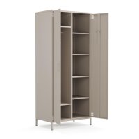 Metall Möbel Pera12, Kleiderschrank 2 Türen - 80,5 x 50 x 189,5 cm Beige