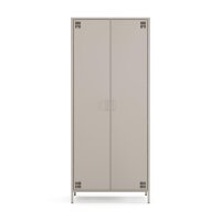 Metall Möbel Pera12, Kleiderschrank 2 Türen - 80,5 x 50 x 189,5 cm Beige