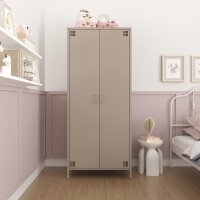 Metall Möbel Pera12, Kleiderschrank 2 Türen - 80,5 x 50 x 189,5 cm Beige