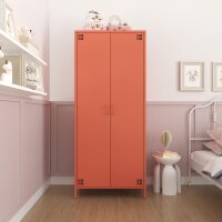 Metall Möbel Pera12, Kleiderschrank 2 Türen - 80,5 x 50 x 189,5 cm Lachsfarben