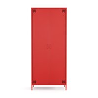 Metall Möbel Pera12, Kleiderschrank 2 Türen - 80,5 x 50 x 189,5 cm Rot
