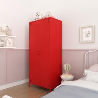 Metall Möbel Pera12, Kleiderschrank 2 Türen - 80,5 x 50 x 189,5 cm Rot