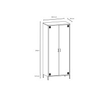 Metall Möbel Pera12, Kleiderschrank 2 Türen - 80,5 x 50 x 189,5 cm Rot