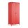Metall Möbel Pera12, Kleiderschrank 2 Türen - 80,5 x 50 x 189,5 cm Rot