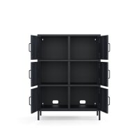 Metall Möbel Pera9, Sideboard 6 Türen - 80,5 x 40 x 109,5 cm Anthrazit