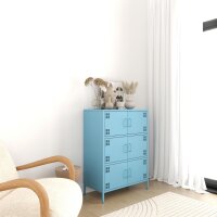 Metall Möbel Pera9, Sideboard 6 Türen - 80,5 x 40 x 109,5 cm Blau