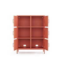 Metall Möbel Pera9, Sideboard 6 Türen - 80,5 x 40 x 109,5 cm Lachsfarben