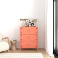 Metall Möbel Pera9, Sideboard 6 Türen - 80,5 x 40 x 109,5 cm Lachsfarben