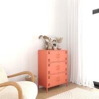 Metall Möbel Pera9, Sideboard 6 Türen - 80,5 x 40 x 109,5 cm Lachsfarben