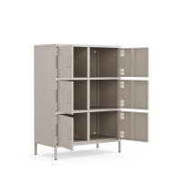 Metall Möbel Pera9, Sideboard 6 Türen - 80,5 x 40 x 109,5 cm Beige