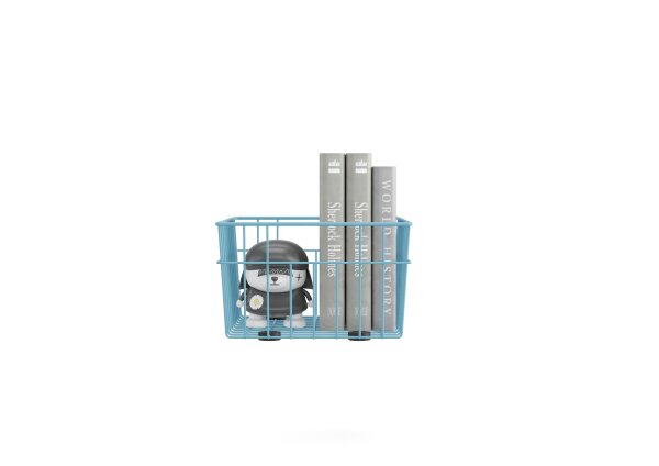 Metall Aufbewahrungskorb 33 x 25 x 15 cm Blau