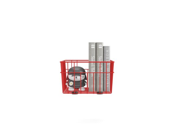 Metall Aufbewahrungskorb 33 x 25 x 15 cm Rot