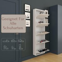 Schuhkipper Metall 50 x15 x 170 cm, 5 Klappen, weiß...