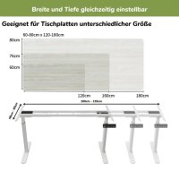 Tischgestell höhenverstellbar Weiß
