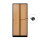2-türiger, unterteilter spezieller Umkleideschrank, Buchenholz Dekor, Kombinationsschloss, RAL 9005 Schwarz, 80×50×180