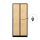 2-türiger, unterteilter spezieller Umkleideschrank, Saphir-Eiche Vorhängeschloss, RAL 9005 Schwarz, 80×50×180