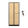2-türiger, unterteilter spezieller Umkleideschrank, Saphir-Eiche Dekor, Zylinderschloss, RAL 9005 Schwarz, 80×50×180