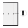 3-türiger, unterteilter spezieller Umkleideschrank, weißes elektronisches Schloss, RAL 9005 Schwarz, 118,5×50×180