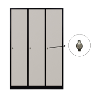 3-türiger, unterteilter spezieller Umkleideschrank,...