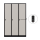 3-türiger, unterteilter spezieller Umkleideschrank, graues Dekor, elektronisches Schloss, RAL 9005 Schwarz, 118,5×50×180
