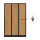 3-türiger, unterteilter spezieller Umkleideschrank, Buchenholz Dekor, Vorhängeschloss, RAL 9005 Schwarz, 118,5×50×180