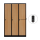 3-türiger, unterteilter spezieller Umkleideschrank, Buchenholz Dekor, elektronisches Schloss, RAL 9005 Schwarz, 118,5×50×180