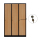 3-türiger, unterteilter spezieller Umkleideschrank, Buchenholz Dekor, Zylinderschloss, RAL 9005 Schwarz, 118,5×50×180