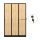 3-türiger, unterteilter spezieller Umkleideschrank, Saphir-Eiche Dekor, Zylinderschloss, RAL 9005 Schwarz, 118,5×50×180