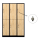 Halber 6-türiger spezieller Umkleideschrank, Saphir-Eiche Dekor, Vorhängeschloss, RAL 9005 Schwarz, 118,5×50×180