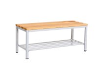 Bank Umkleidebank Sitzbank Garderobenbank Sportbank mit Schuhrost grau