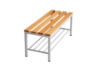 Bank Umkleidebank Sitzbank Garderobenbank Sportbank mit Schuhrost grau