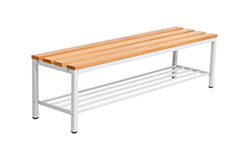 Garderobenbank mit Schuhrost 100 cm grau