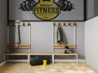 Garderobenbank mit Schuhrost 100 cm grau