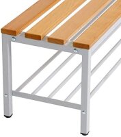 Garderobenbank mit Schuhrost 100 cm grau