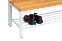 Garderobenbank mit Schuhrost 100 cm grau