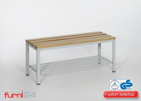 Garderobenbank mit Schuhrost 100 cm grau