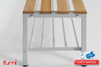Garderobenbank mit Schuhrost 100 cm grau