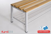 Garderobenbank mit Schuhrost 100 cm grau