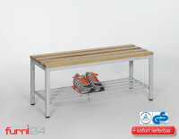 Garderobenbank mit Schuhrost 100 cm grau