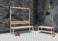 Garderobenbank mit Schuhrost 150 cm grau
