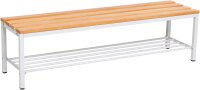 Garderobenbank mit Schuhrost 150 cm grau