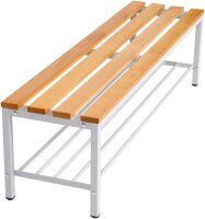 Garderobenbank mit Schuhrost 150 cm grau
