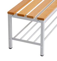 Garderobenbank mit Schuhrost 150 cm grau