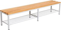 Garderobenbank mit Schuhrost 200 cm grau